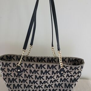 Michael Kors MK Logo Canvas Tote/Shoulder Bag